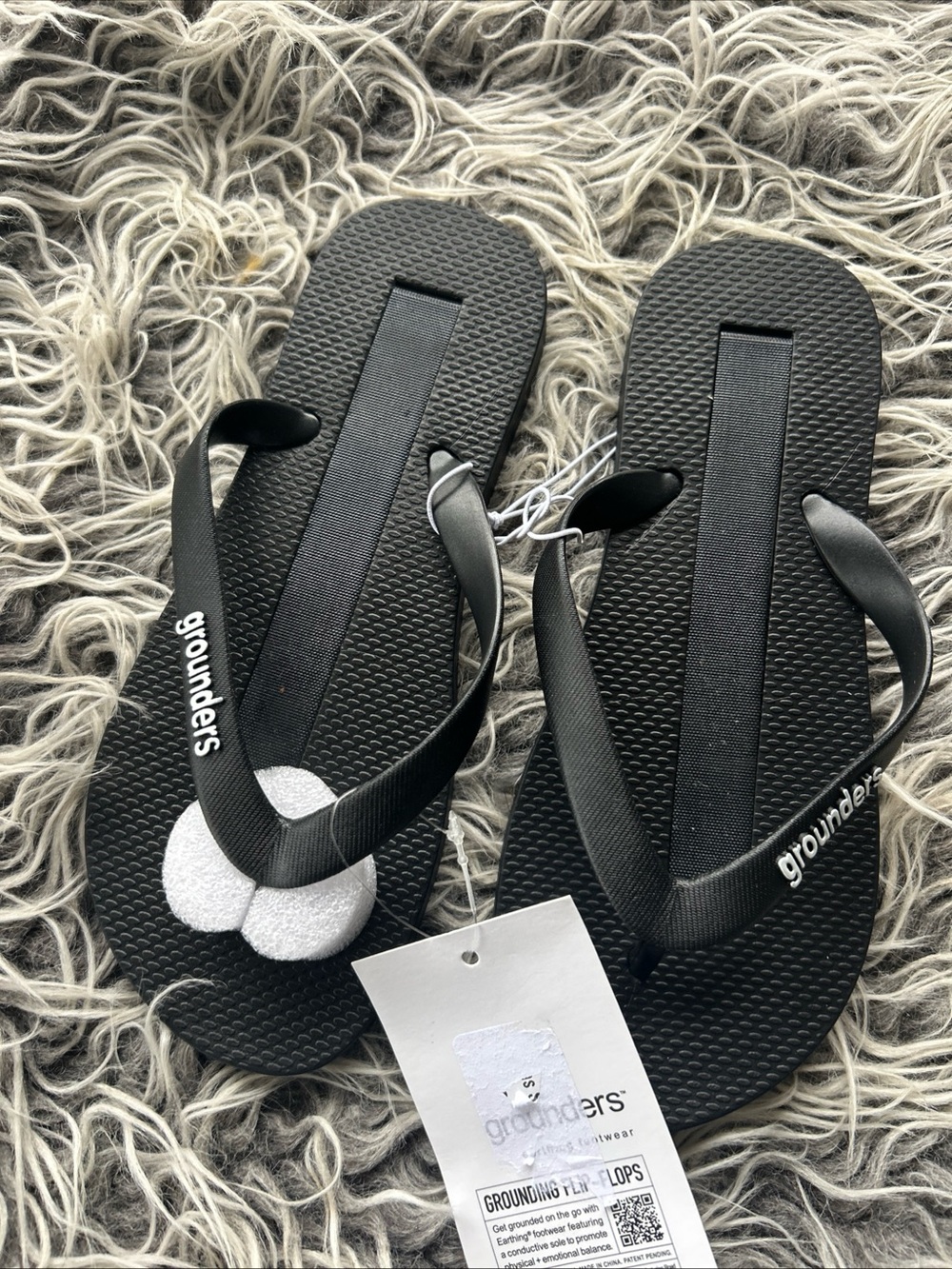 NWT Grounding Flip Flops Grounders Earthing Black Sandals Women’s Size 36 US 6